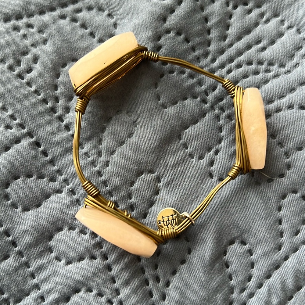 Pink stone gold bracelet